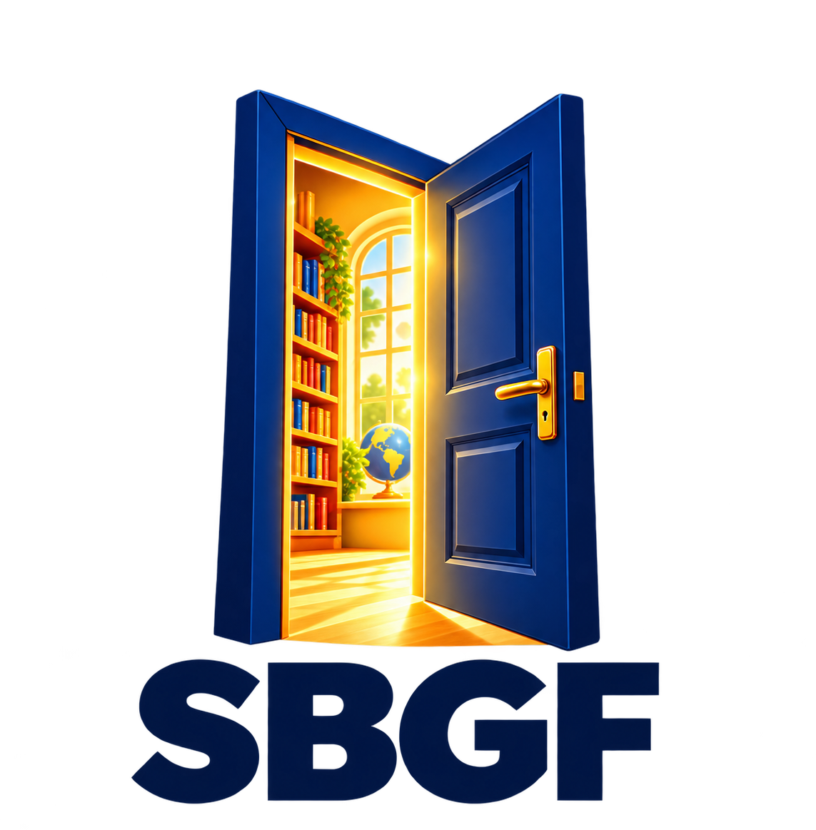 SB Global Families logo: an open blue door with light pouring out, above the letters SBGF